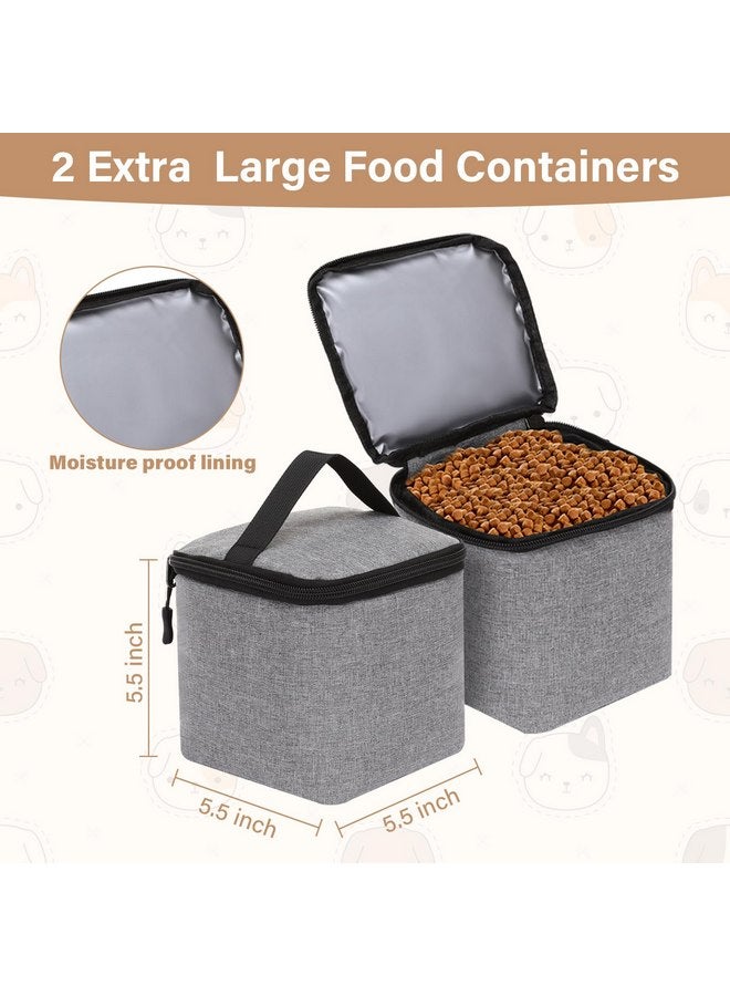 موسيسو حقيبة سفر للكلاب من موسيسو، حقيبة ظهر لتنظيم إكسسوارات الحيوانات الأليفة معتمدة من شركات الطيران، حقيبة ظهر متعددة الجيوب لتخزين مستلزمات الحيوانات الأليفة مع سلتين لطعام الكلاب للسفر في عطلة نهاية الأسبوع، باللون الرمادي - Image 1