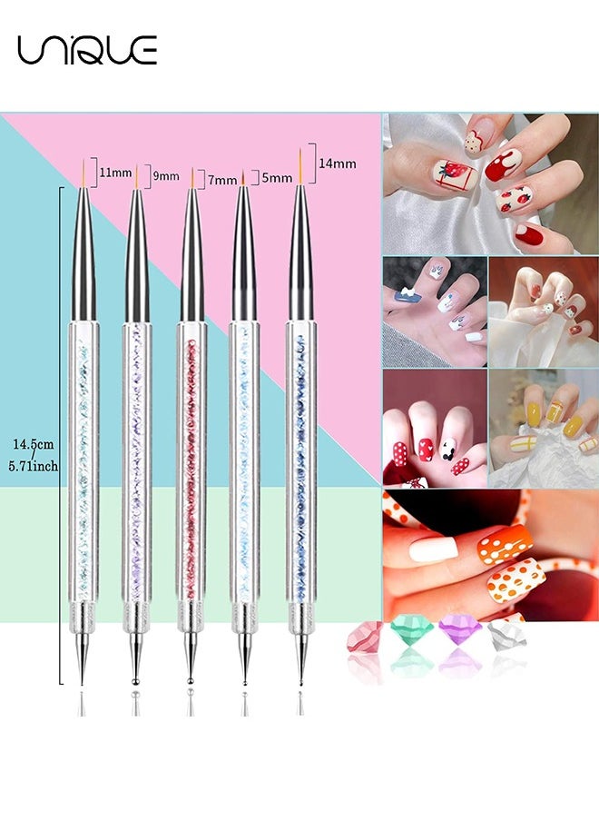 Unique 12PCS Nail Art Brushes Set Ombre Nail Brush Dotting Pen Nail Art Liner Brushes UV Gel Painting Acrylic Nail Brush Set Sponge Nail Brush Nail Gradient Brush Nail Point Drill Drawing Pen Tools Set  - Image 3