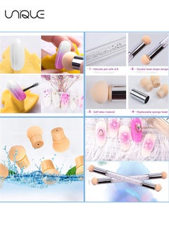 Unique 12PCS Nail Art Brushes Set Ombre Nail Brush Dotting Pen Nail Art Liner Brushes UV Gel Painting Acrylic Nail Brush Set Sponge Nail Brush Nail Gradient Brush Nail Point Drill Drawing Pen Tools Set  - Image 5