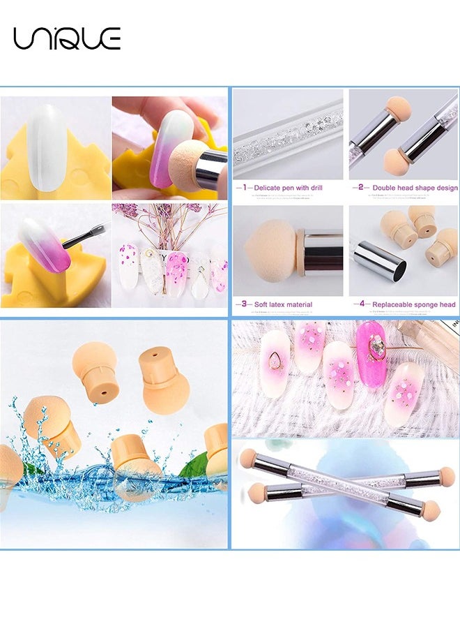 Unique 12PCS Nail Art Brushes Set Ombre Nail Brush Dotting Pen Nail Art Liner Brushes UV Gel Painting Acrylic Nail Brush Set Sponge Nail Brush Nail Gradient Brush Nail Point Drill Drawing Pen Tools Set  - Image 5