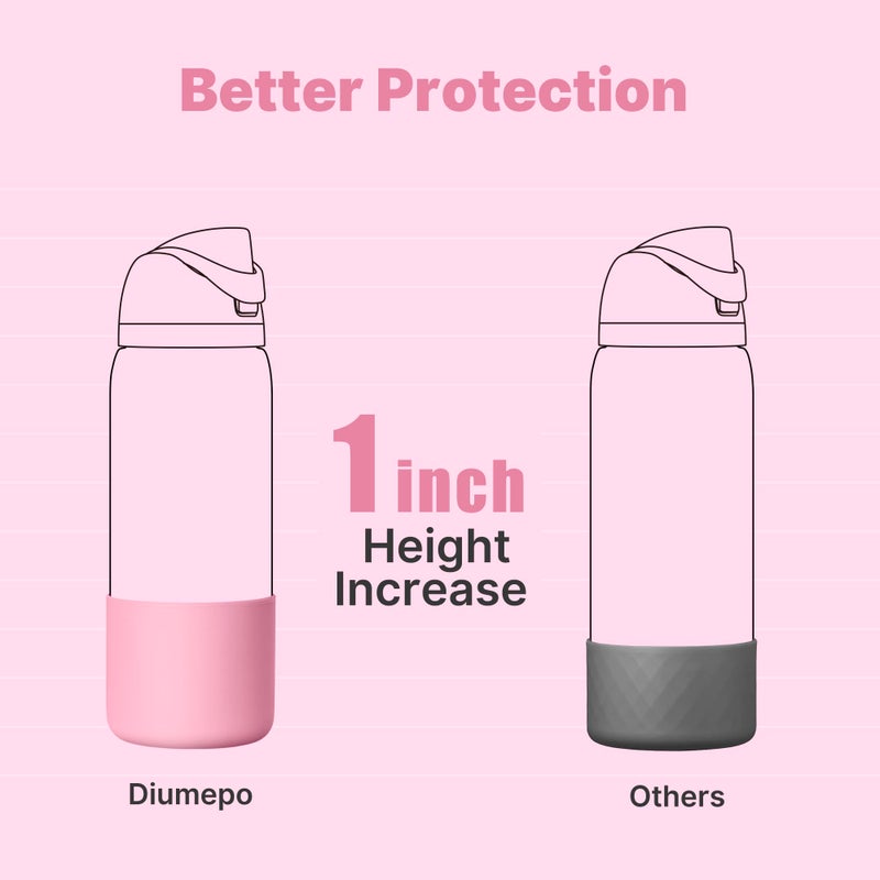 Diumepo Silicone Boot for 32 oz Owala Water Bottles, Anti-Slip Protective Sleeve for Owala Twist & FreeSip & Flip Insulated Water Bottle, Boot Bottom Base for Owala (Pink) - Image 4