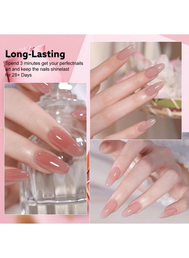 CANNI CC3 Jelly Gel Nail Polish Set with Color Card, 30Pcs Jelly Pink Gel Polish Nude Jelly Brown Color High Gloss Soak Off U V Nail French Nail Manicure Salon DIY - Image 4
