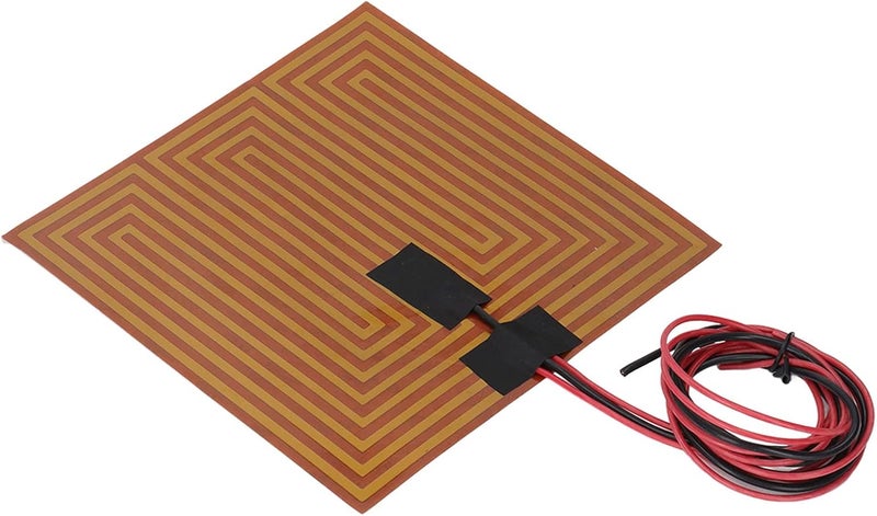 aqxreight فيلم عناصر التسخين PI مرن 150 درجة مئوية 7.9 × 7.9 بوصة لوحة تسخين لاصقة لطابعة ثلاثية الأبعاد DC12V 120W: درجة حرارة تسخين فيلم PI يمكن أن تصل إلى 150 درجة مئوية، (DC12V 120W) - Image 5