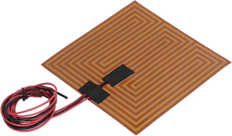 aqxreight فيلم عناصر التسخين PI مرن 150 درجة مئوية 7.9 × 7.9 بوصة لوحة تسخين لاصقة لطابعة ثلاثية الأبعاد DC12V 120W: درجة حرارة تسخين فيلم PI يمكن أن تصل إلى 150 درجة مئوية، (DC12V 120W) - Image 2