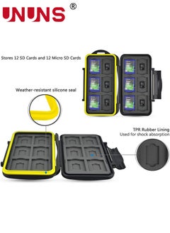 UNUNS 48 Slots Memory Card Case Holder,Water-Resistant Anti-Shock Carrying Case For 12 SD 12 TF,Card Organizer Storage Box With Carabiner  - Image 3