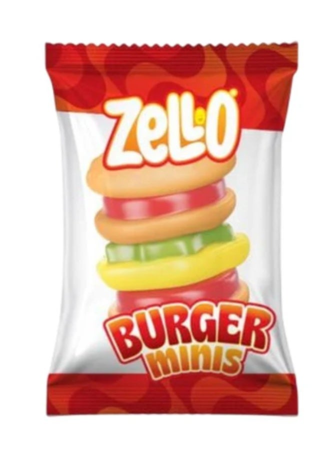 Zello Burger Minis Gummy Candy – Pack of 6 Pcs – Assorted Fruit Flavors & Realistic Design – Fun & Chewy Snack - Image 1