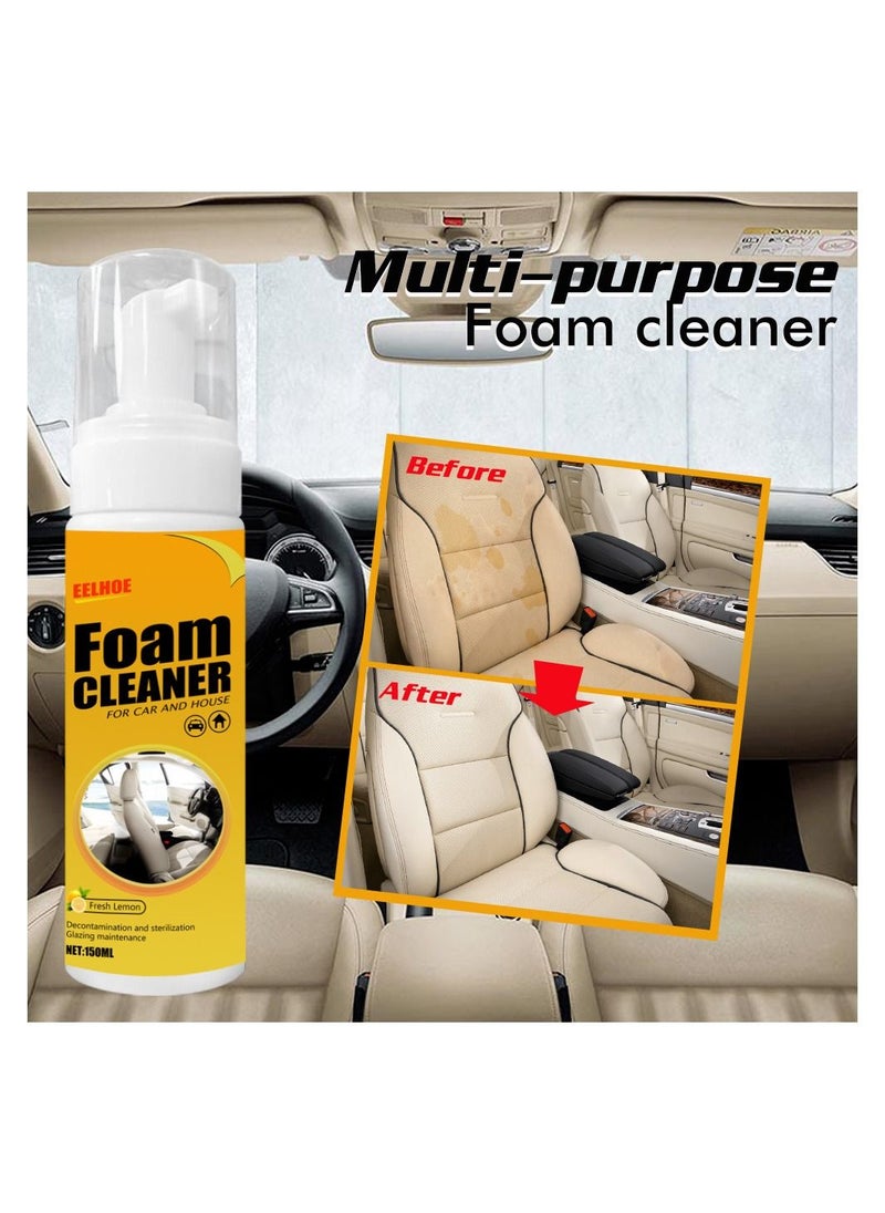 Foam Cleaner, Spray Foam Cleaner, Car Seat Upholstery Strong Stain Remover, Foam Cleaner, Interior Lemony Foam Cleaner, Strong Cleaner Cleaner Spray for Car, Interior, Kitchen