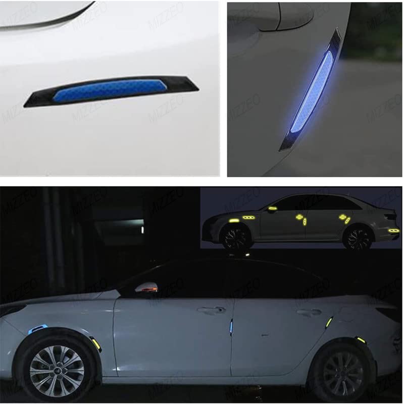 MIZZEO Reflective Car Door Edge Guard Stickers (Pack of 4, Carbon Black & Blue) Carbon Fiber Auto Car Door Edge Sticker Compatible with BMW X3 - Image 5