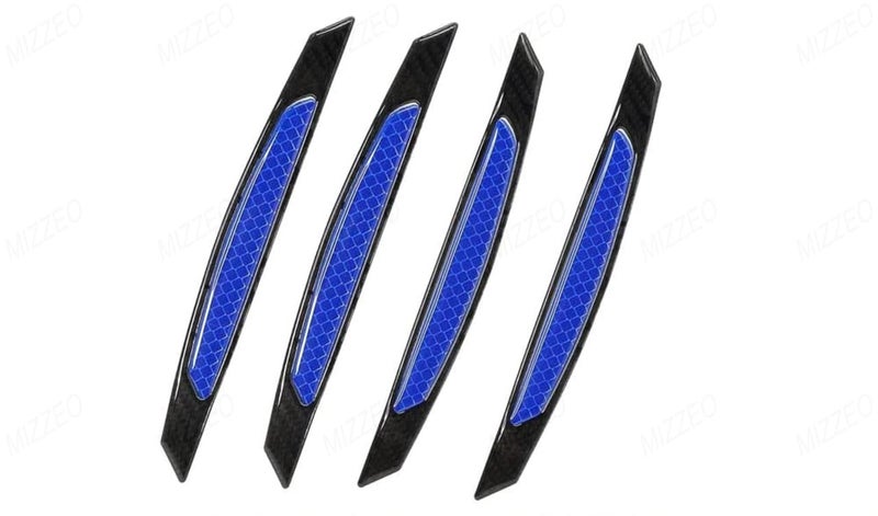 MIZZEO Reflective Car Door Edge Guard Stickers (Pack of 4, Carbon Black & Blue) Carbon Fiber Auto Car Door Edge Sticker Compatible with BMW X3 - Image 1