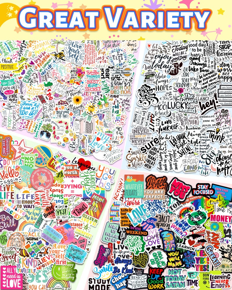 Greingways 300 PCS Inspirational Stickers for Adults, Motivational Water Bottle Stickers for Teens Kids Teachers, Journaling Scrapbook Laptop Positive Quote Vinyl Stickers for Vision Board Supplies - Image 5