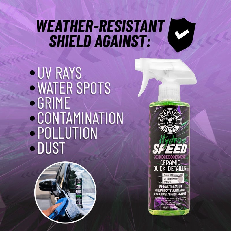 Chemical Guys كيميكل غايز WAC23316 هايدرو سبيد سيراميك كويك ديتيلر، آمن للسيارات، الشاحنات، سيارات الدفع الرباعي، الدراجات النارية، المركبات الترفيهية والمزيد، 16 أونصة سائلة - Image 2