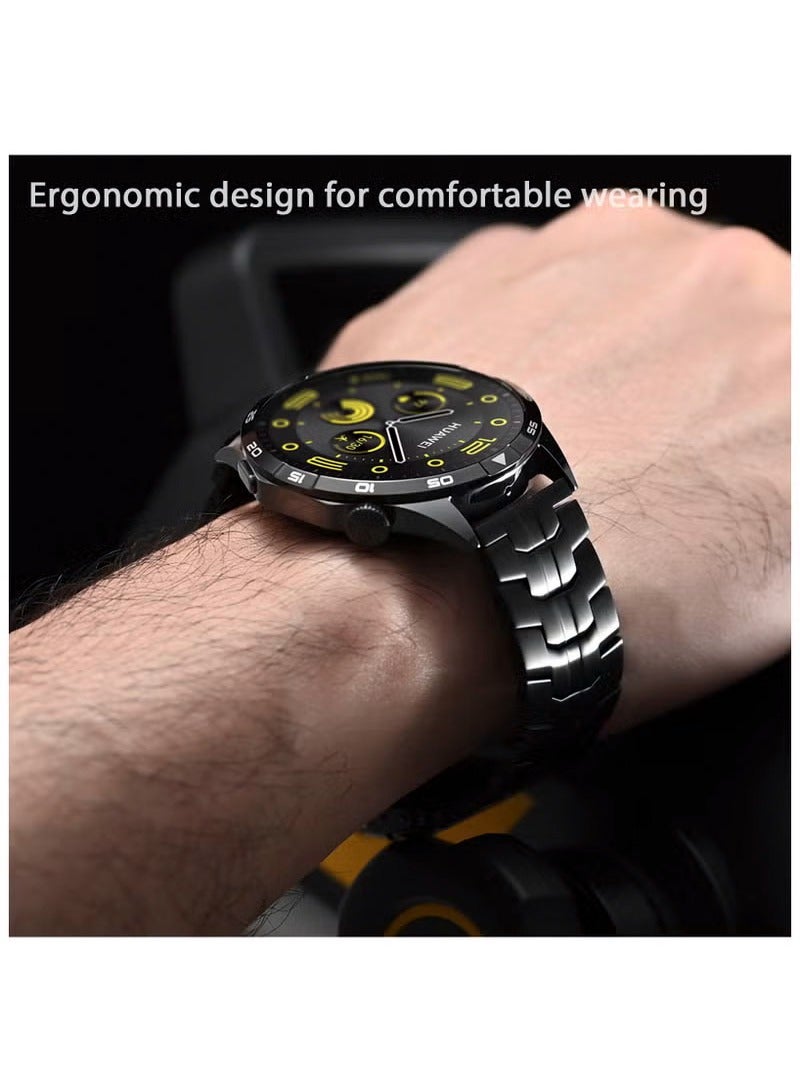 بيوينتي Titanium Band 22mm, لـ HUAWEI Watch GT 5 4 3 Pro/Watch 4 3 Pro, فاخرة التيتانيوم المعادن استبدال الساعة حزام للرجال والنساء, أسود - Image 5