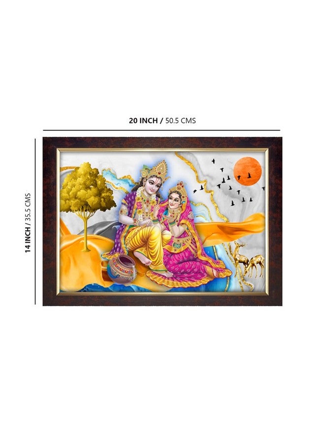Dharvika Innovations Dharvika Innovations Radha Krishna Photo Frame Big Size Home Decoration with Sparkle Coated Lamination (14x20 Inch) - 20512 - Image 2