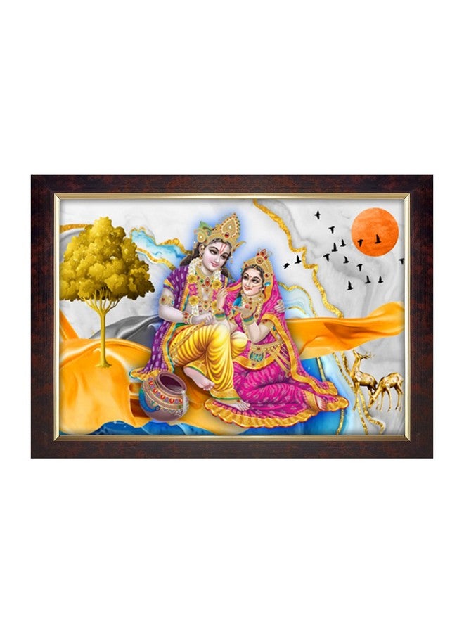 Dharvika Innovations Dharvika Innovations Radha Krishna Photo Frame Big Size Home Decoration with Sparkle Coated Lamination (14x20 Inch) - 20512 - Image 1