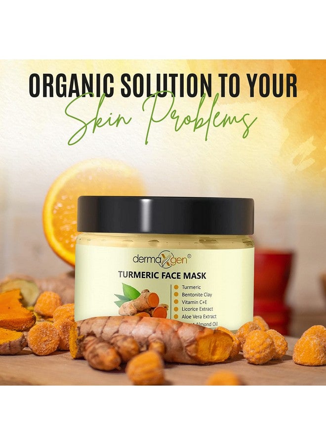 dermaxgen Organic Turmeric Face Mask - Detox Clay For Clear, Radiant Skin - Acne & Scars Reduction, Healing Clay Pore Cleansing Facial Mask - Improve Skin Tone And Texture - All-Natural 5.29Fl Oz - Image 2