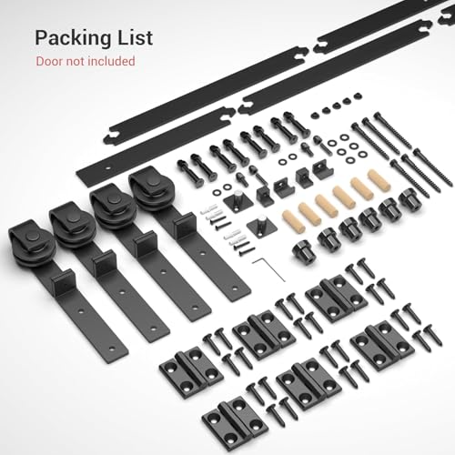 CCJH 9FT/108'' Bi-Folding Barn Door Hardware Sliding Track kit Heavy Duty for 4 Doors(No Wood Door，Hardwware Only) - Image 5