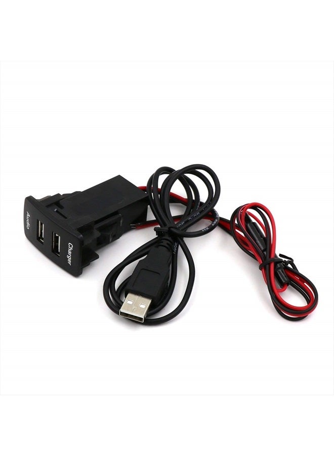 ePathChina شاحن سيارة مزدوج المنافذ USB مع مقبس صوتي لشحن USB لكاميرات رقمية/أجهزة موبايل لتويوتا - Image 5