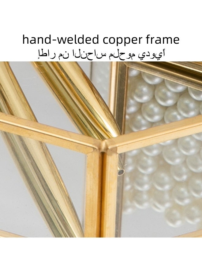 SHABILI Glass Decorative Tray，Dresser Jewelry Ring Dish Tank Storage Kitchen Countertop Organizer Plate Holder for Perfume Towel Bathroom Accessories, Coffee Table Tray for Living Room, Bathroom,1 Pack  - Image 2