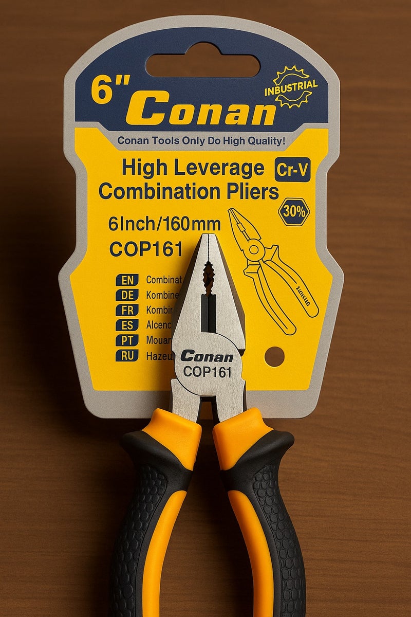 Conan 3-Piece Professional Pliers Set 6" (160 mm) High Leverage Multi-Purpose - Image 4