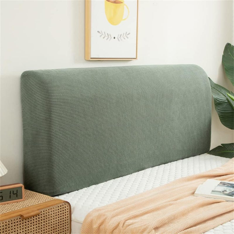 All Inclusive Elastic Bedside Cover Soft Bed Head Cover Washable Bedroom Headboard Cover Solid Color Headboards Dust Cover for All Kinds of Headboards Decorative,Green,90.5"/230cm - Image 2