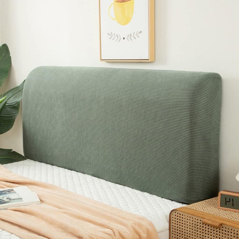 All Inclusive Elastic Bedside Cover Soft Bed Head Cover Washable Bedroom Headboard Cover Solid Color Headboards Dust Cover for All Kinds of Headboards Decorative,Green,90.5"/230cm - Image 1