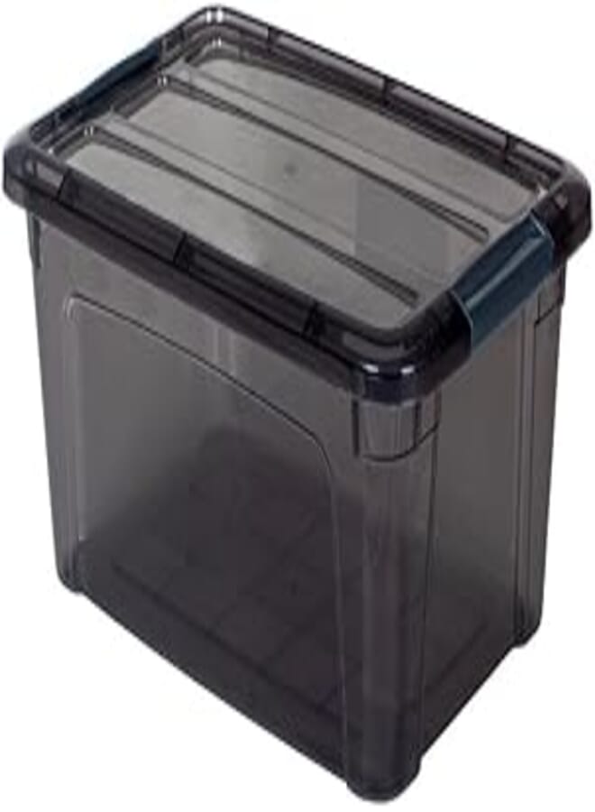 Royal Storage Box, Food Container Made Of BPA Free Plastic With Airtight Clip Cover To Keep Your Food Fresh,Transparent Grey ((12L)) 
