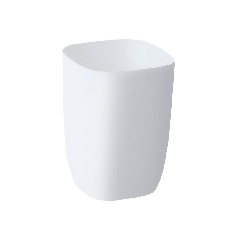 mingol Bathroom Trash Can, Small Garbage Can for Bedroom, Living Room, Kitchen, Slim Cute Plastic Waste Basket for Office, 7L, Matt White - Image 1