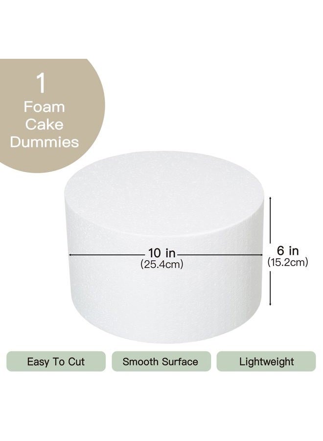 Crafare Round Foam Cake Dummies 10x6 Inch Polystyrene Circle Dummy Cake Set for Wedding Birthday Cakes Crafting Modeling Art Project Displays - Image 2