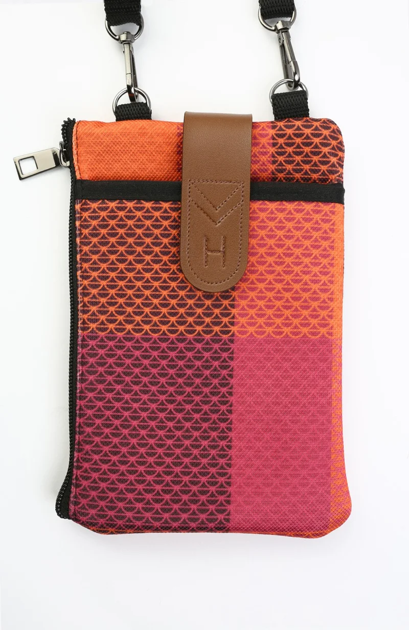 Hamur Dough Women's Cross Strap Wallet with Phone Compartment Shoulder Bag Leather Cover Berry