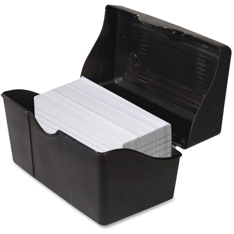 Advantus Stackable Flip Top 3 x 5 Index Card Holder, 300 Card Capacity Box, Black, 3.5 H x 5.5 L x 3 W Inches, 45001 - Image 5