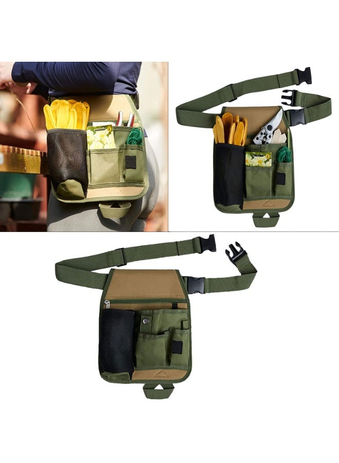 منظم أدوات الحديقة متعدد الجيوب مع حقيبة مقصورة كبيرة بسحاب للأدوات اليدوية والملحقات - Image 2