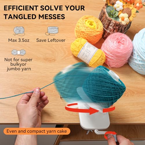 SPEENSUN Yarn Winder, Yarn Winder for Crocheting, 3.5 OZ Easy-to-Install and Efficiently Yarn Ball Winder with Lower Noise, Yarn Spinner for Crochet and Knitting Lover for Yarns Below Size 5 - Image 2