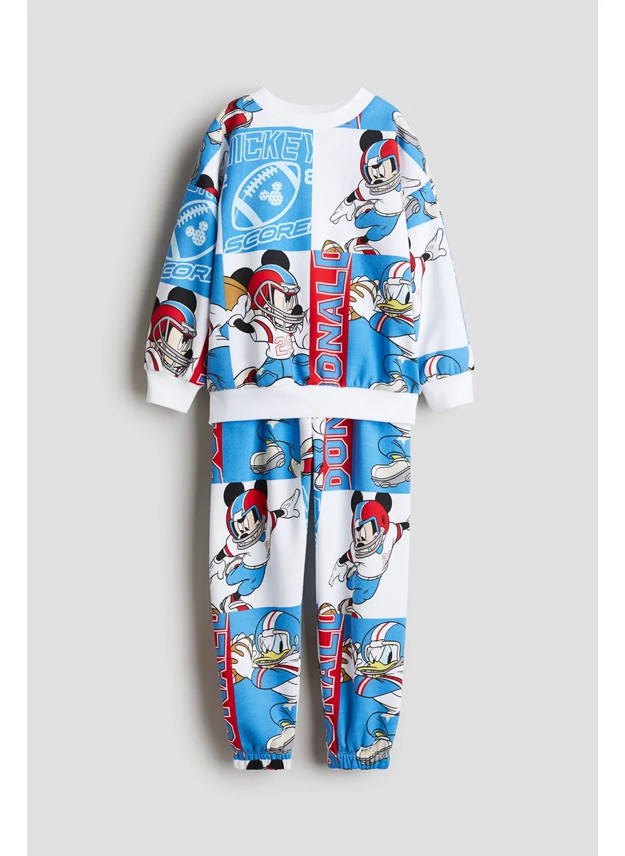 H&M 2-Piece Printed Sweatshirt Set