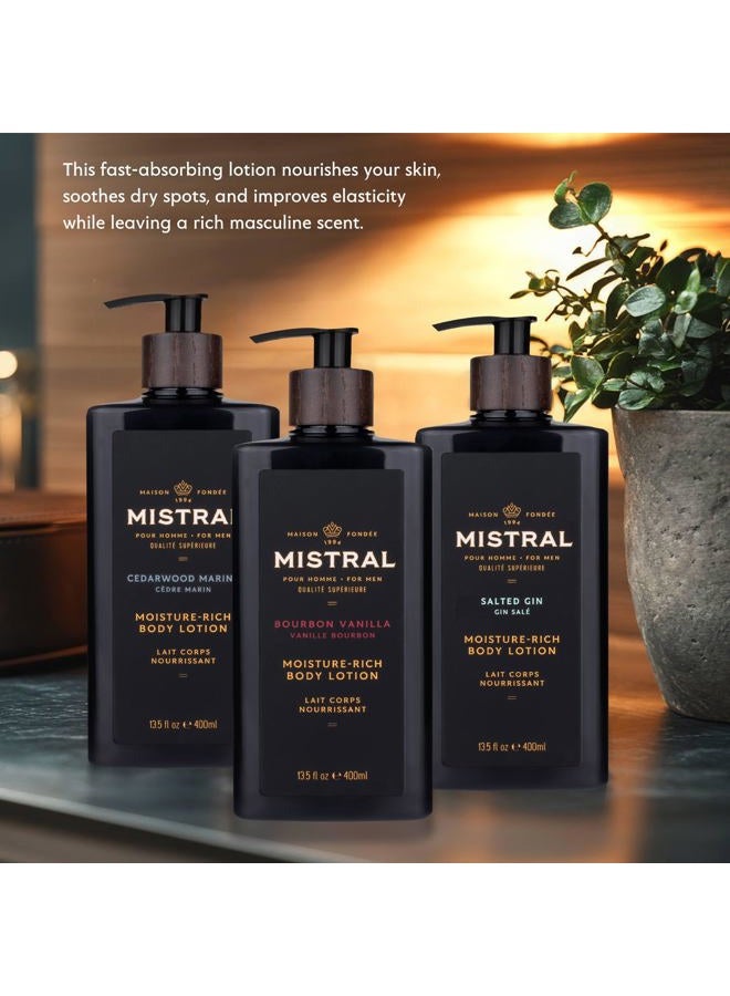 mistral Men's Moisture-Rich Body Lotion, Bourbon Vanilla, 13.5 Fl Oz - Image 3