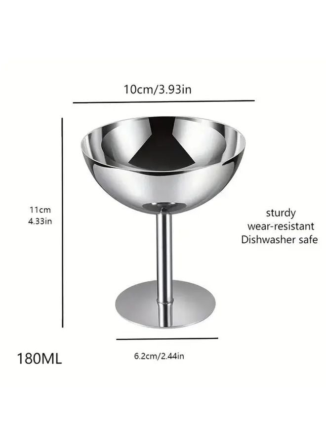 Stainless Steel Ice Cream Goblet 6oz Pudding Mousse Dessert Bowl Dishwasher Safe - Image 3