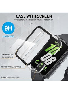 SNBFA 2 PCS for Samsung Galaxy Fit 3 Case, Full-Coverage Screen Protector Tempered Glass Bumper Cover Case for Samsung Galaxy Fit3 Smartwatch for Women Men Black+Clear  - Image 5