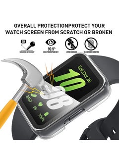 SNBFA 2 PCS for Samsung Galaxy Fit 3 Case, Full-Coverage Screen Protector Tempered Glass Bumper Cover Case for Samsung Galaxy Fit3 Smartwatch for Women Men Black+Clear  - Image 4