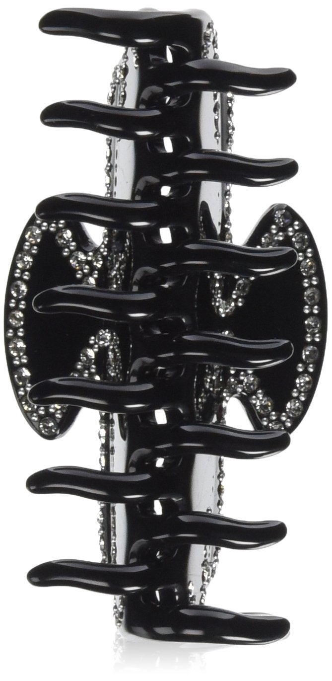 Caravan Hand Made Black Hair Claw With Crystal Stones