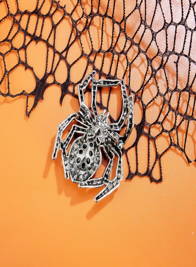 YOQUCOL Spider Shape Halloween Brooch for Women Black Rhinestone Crystal Spider Brooch Pin - Image 5