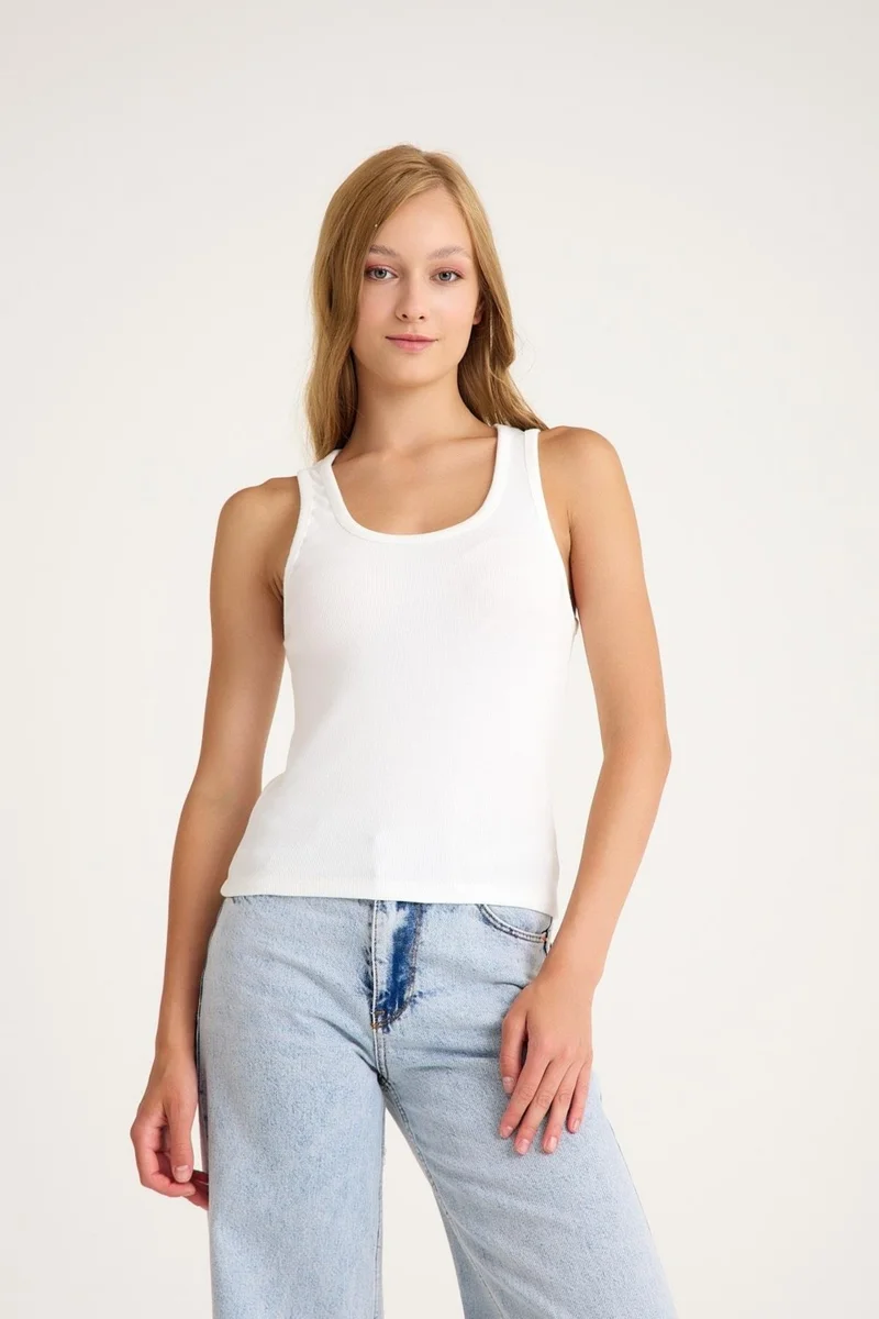 Cotenconcept 2 Pieces Cotton Strappy Fitted Athlete T-Shirt