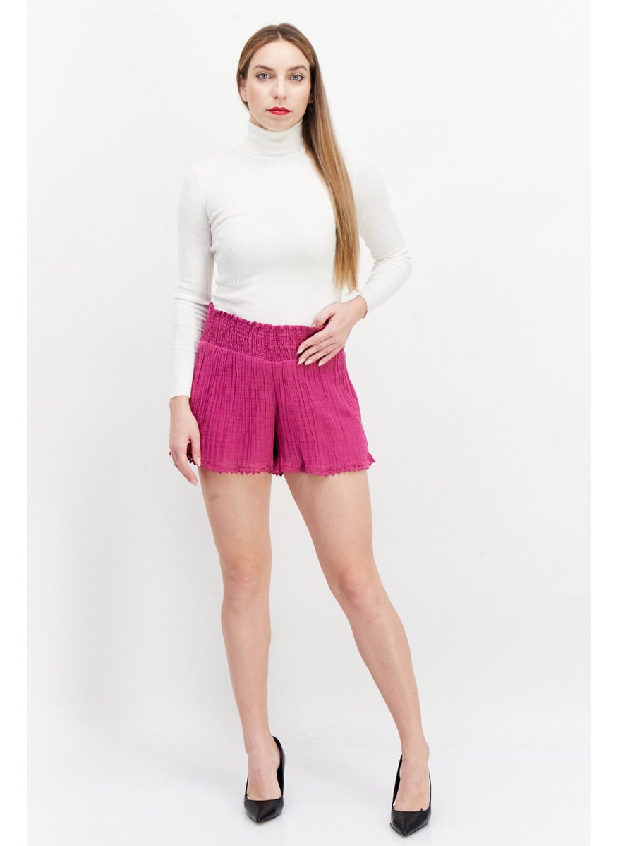 GUESS Women Solid Basic Shorts, Pink  - Image 2