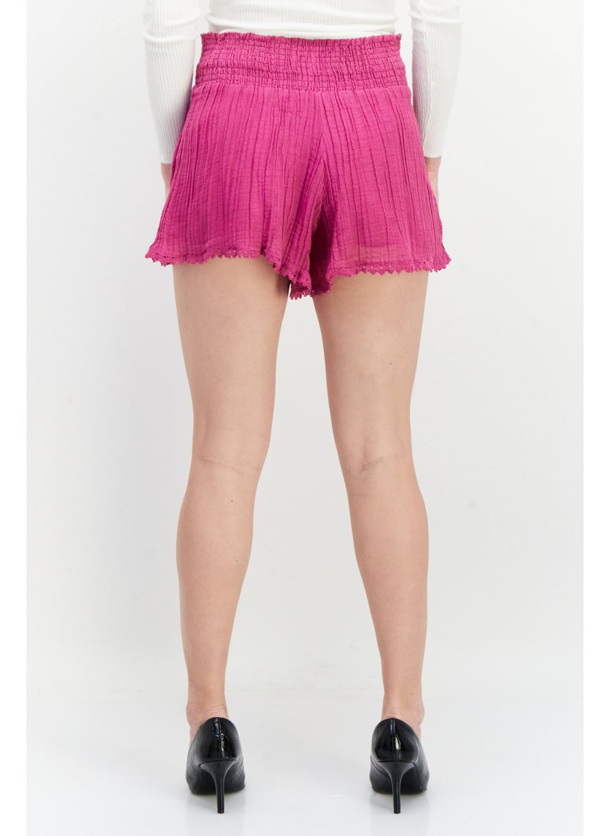 GUESS Women Solid Basic Shorts, Pink  - Image 4