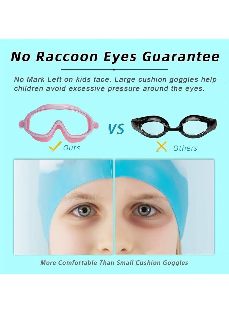 Kids Swim Goggles 2 Pack Anti-Fog Anti-UV Wide View Swimming Goggles Pool Goggles for Kids 3-15 - view 3