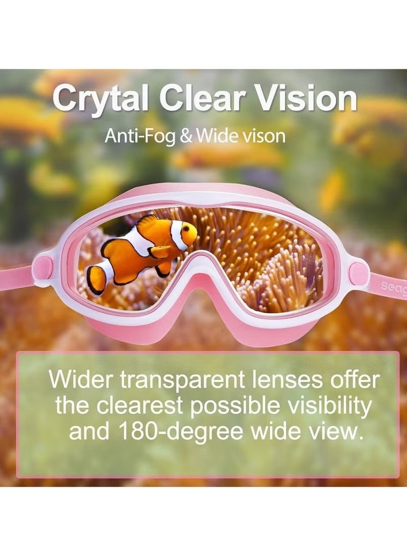 Kids Swim Goggles 2 Pack Anti-Fog Anti-UV Wide View Swimming Goggles Pool Goggles for Kids 3-15 - view 4