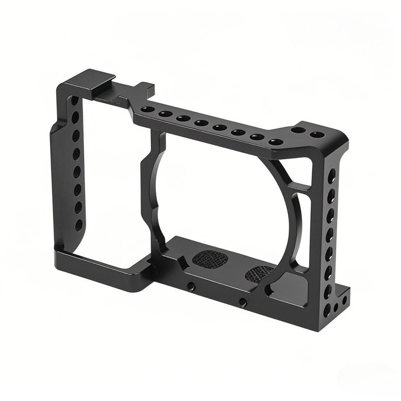 Camera Cage + Top Handle + 15mm Rod Baseplate Kit Video Film Movie Making Stabilizer Aluminum Alloy 1/4 Inch Screw with Cold Shoe Mount for Sony A6500/A6400/A6300/A6000 Camera - Image 5