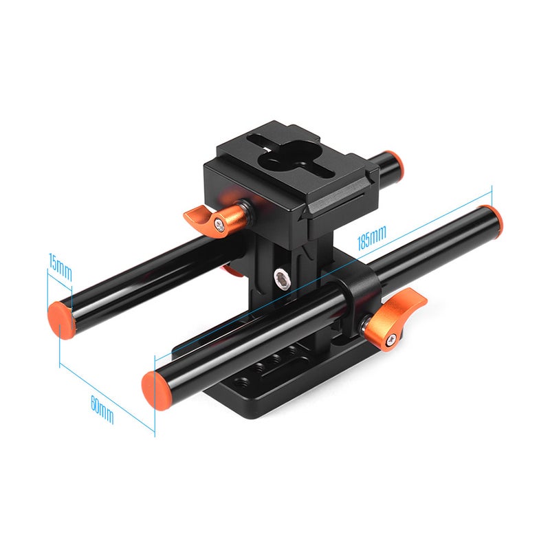 Camera Cage + Top Handle + 15mm Rod Baseplate Kit Video Film Movie Making Stabilizer Aluminum Alloy 1/4 Inch Screw with Cold Shoe Mount for Sony A6500/A6400/A6300/A6000 Camera - Image 3