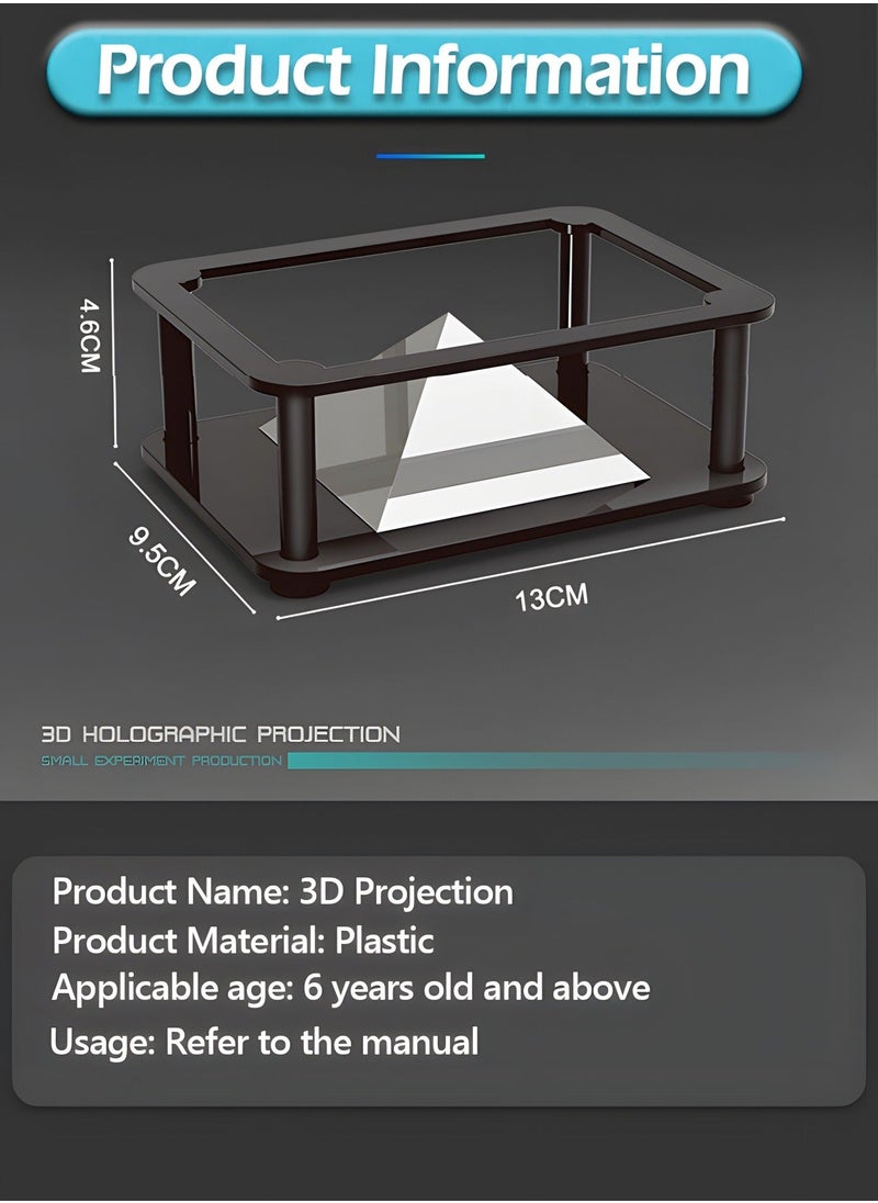 GROIC 3D Holographic Display Stands,Projector Mobile Smartphone Hologram Bracket,360° Images Stands Projector,for Ad Display/Cartoon Interaction/Entertainment/Gift,Developmental Toys  - Image 5