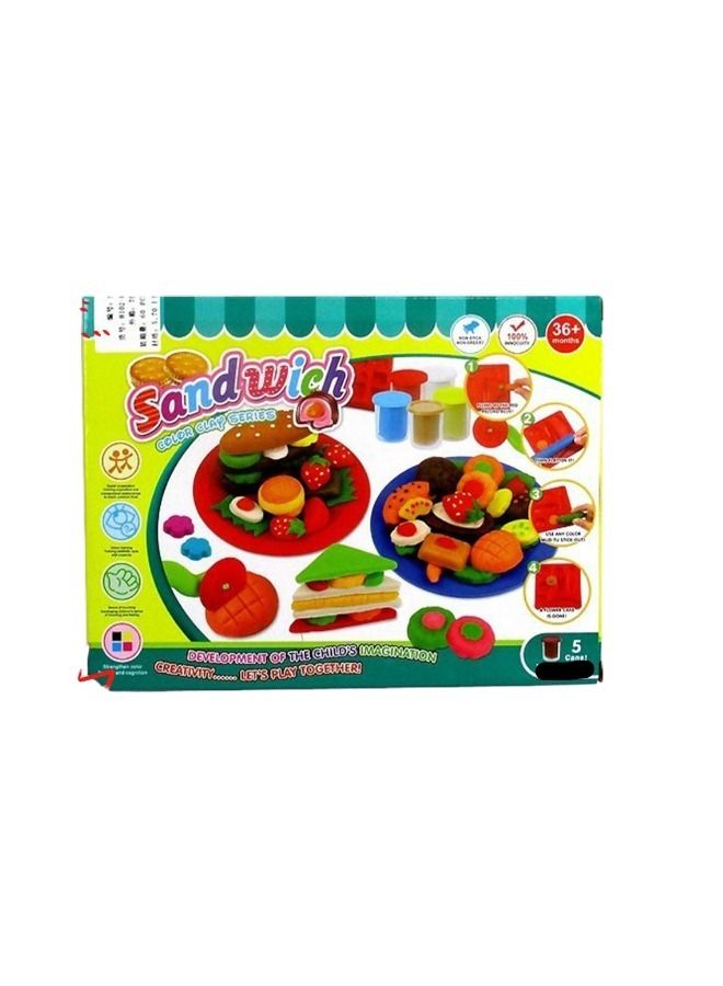 Rally DIY Sandwich Five Cans Color Clay Dough For Kids