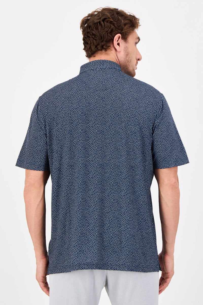 Greg Norman Men Sportswear Fit Short Sleeve Outdoor Polo Shirt, Navy - Image 3