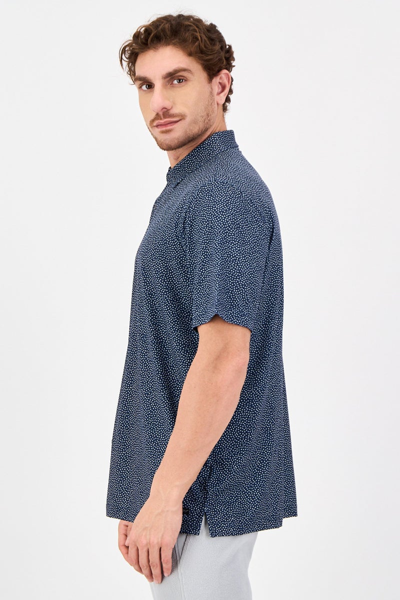 Greg Norman Men Sportswear Fit Short Sleeve Outdoor Polo Shirt, Navy - Image 2